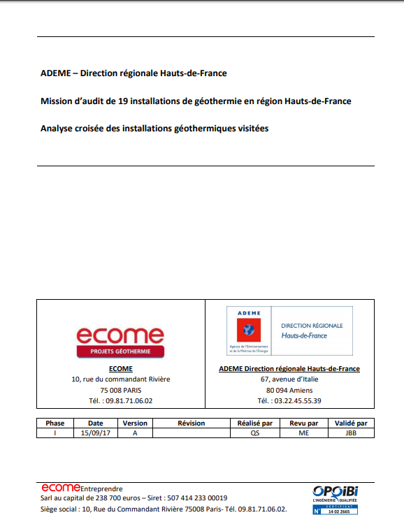 analyse croisee installations geothermiques 