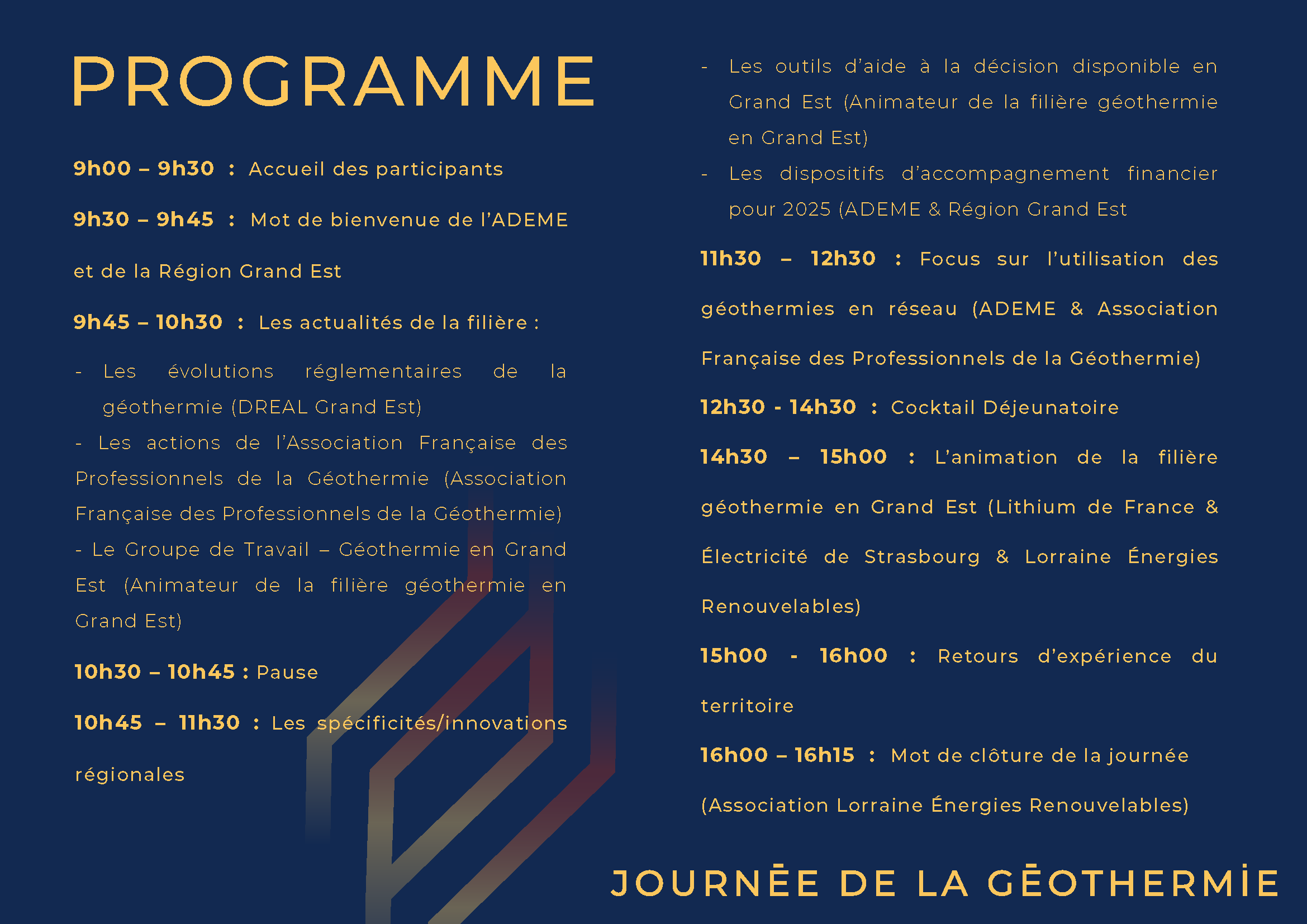 Programme de la journée de la géothermie 2024