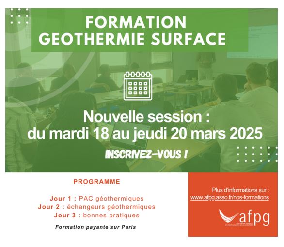 formation géothermie de surfce 2025 afpg